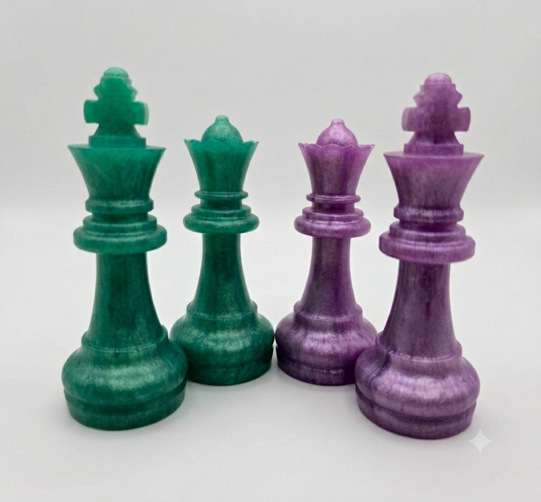 DISCOUNTED! Handcrafted Epoxy Resin Chess Set - Gothic Strategy & Home Decor