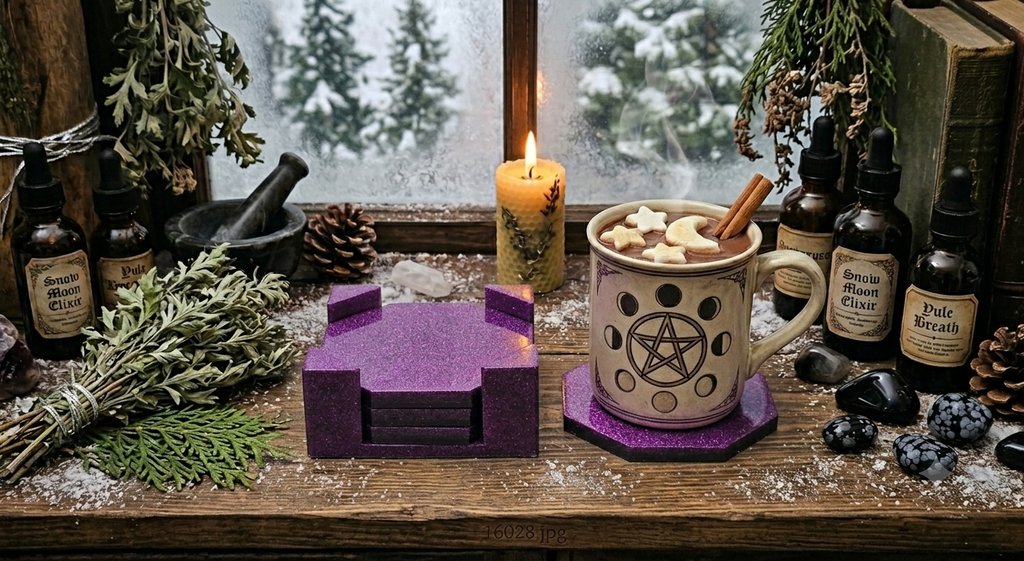 Handcrafted Epoxy Resin Coaster - Gothic Home Decor