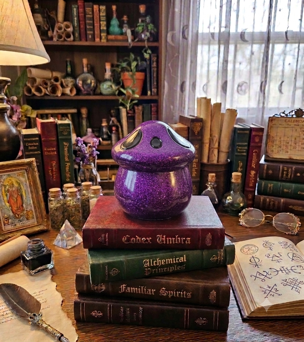 Handcrafted Epoxy Resin Mushroom Jar - Gothic Home Decor & Storage