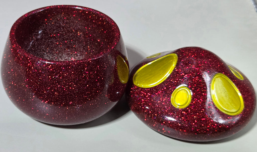 Handcrafted Epoxy Resin Mushroom Jar - Gothic Home Decor & Storage