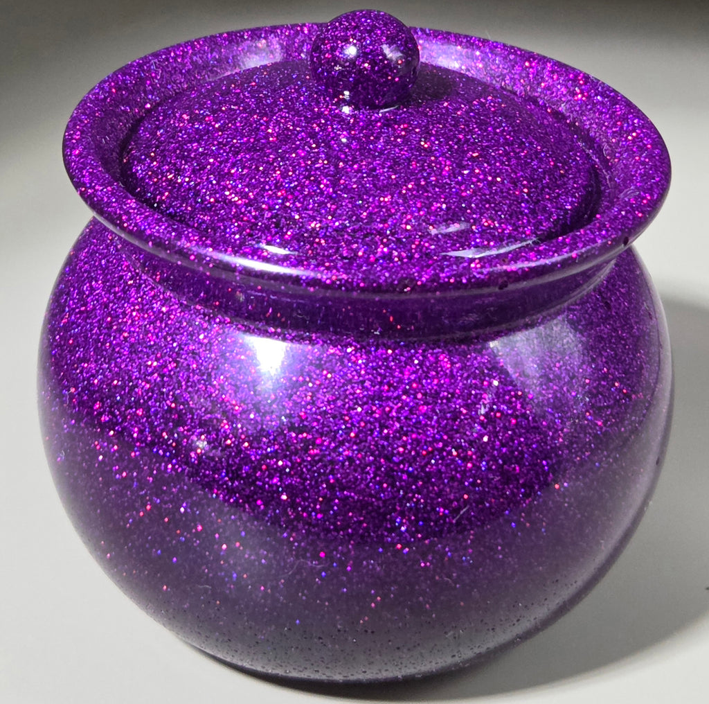 Handcrafted Epoxy Resin Round Jar - Gothic Home Decor & Storage