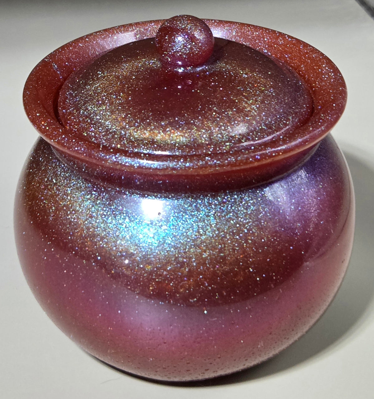 Handcrafted Epoxy Resin Round Jar - Gothic Home Decor & Storage