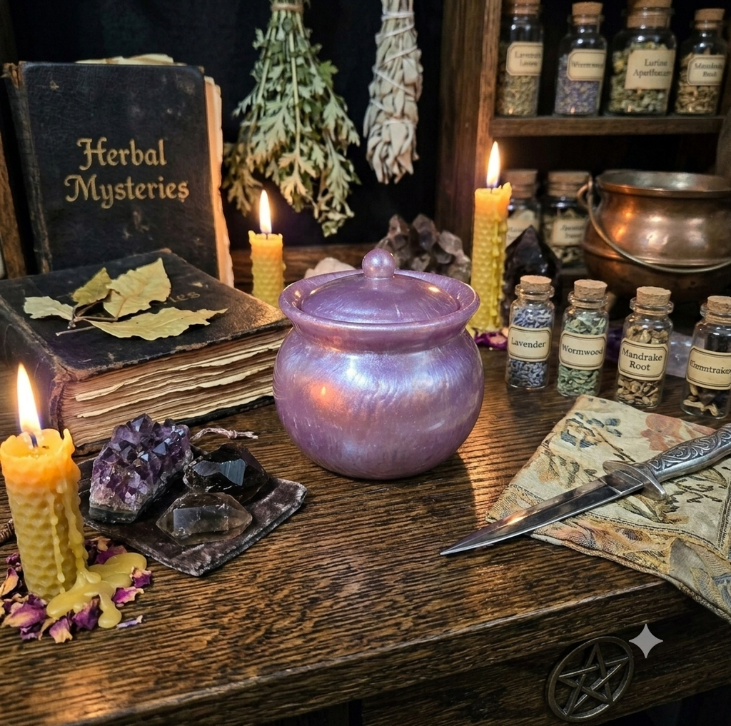 Handcrafted Epoxy Resin Round Jar - Gothic Home Decor & Storage