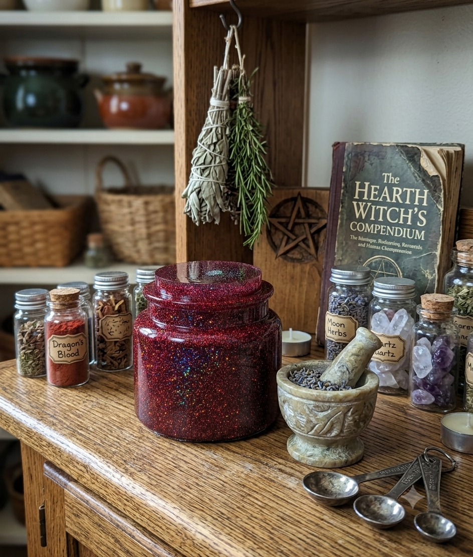 Handcrafted Epoxy Resin Apothecary Jar - Gothic Home Decor