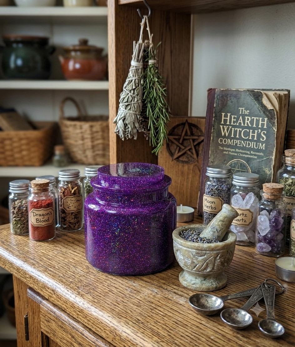 Handcrafted Epoxy Resin Apothecary Jar - Gothic Home Decor