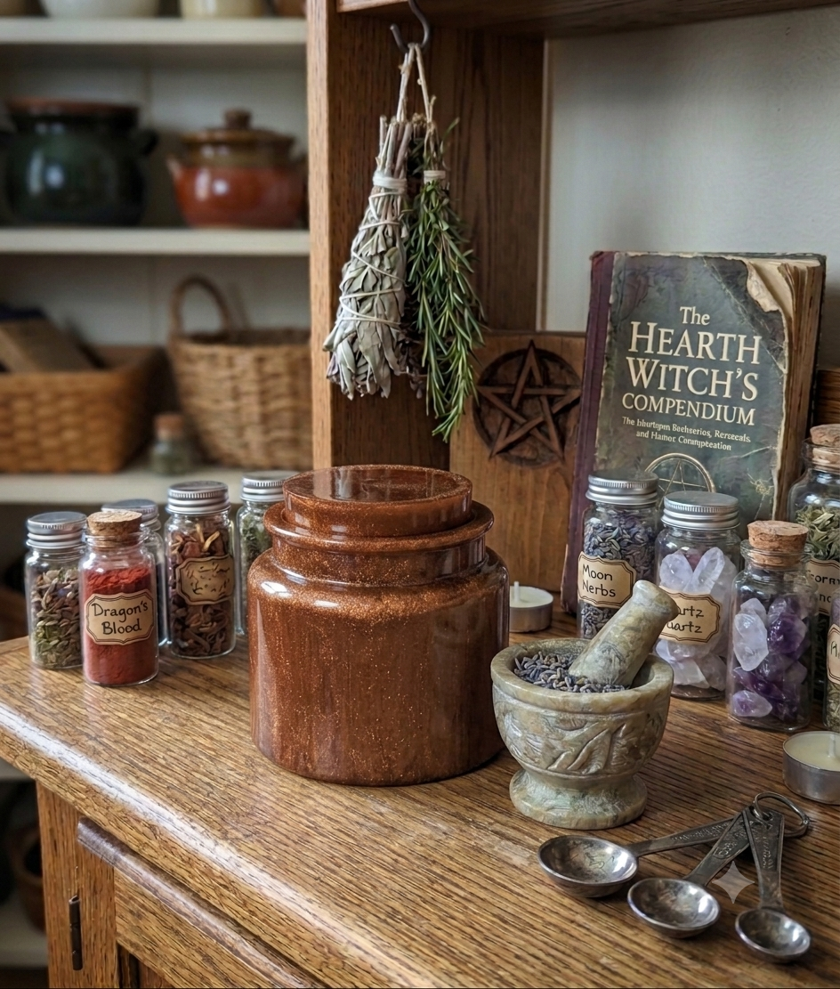 Handcrafted Epoxy Resin Apothecary Jar - Gothic Home Decor