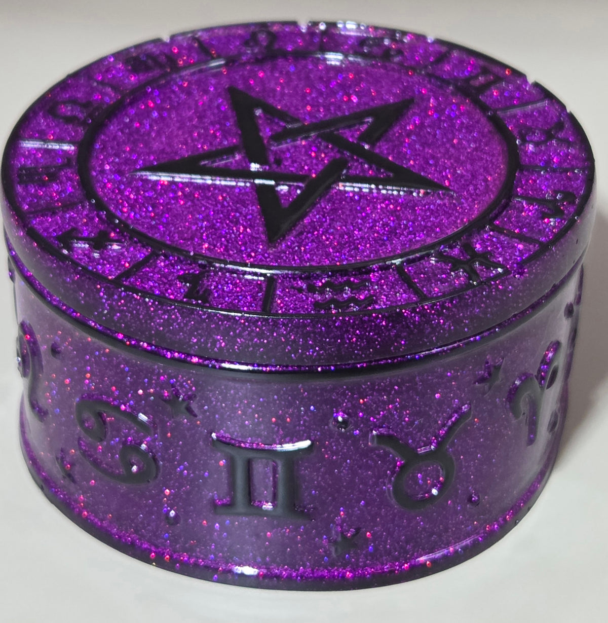 Handcrafted Epoxy Resin Celestial Astrology Jar - Gothic Home Decor & Storage