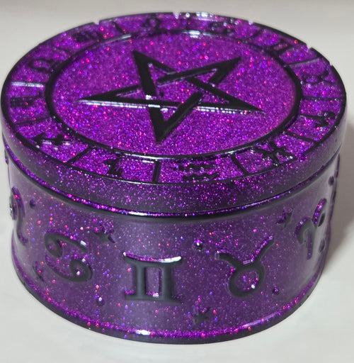 Handcrafted Epoxy Resin Celestial Astrology Jar - Gothic Home Decor & Storage