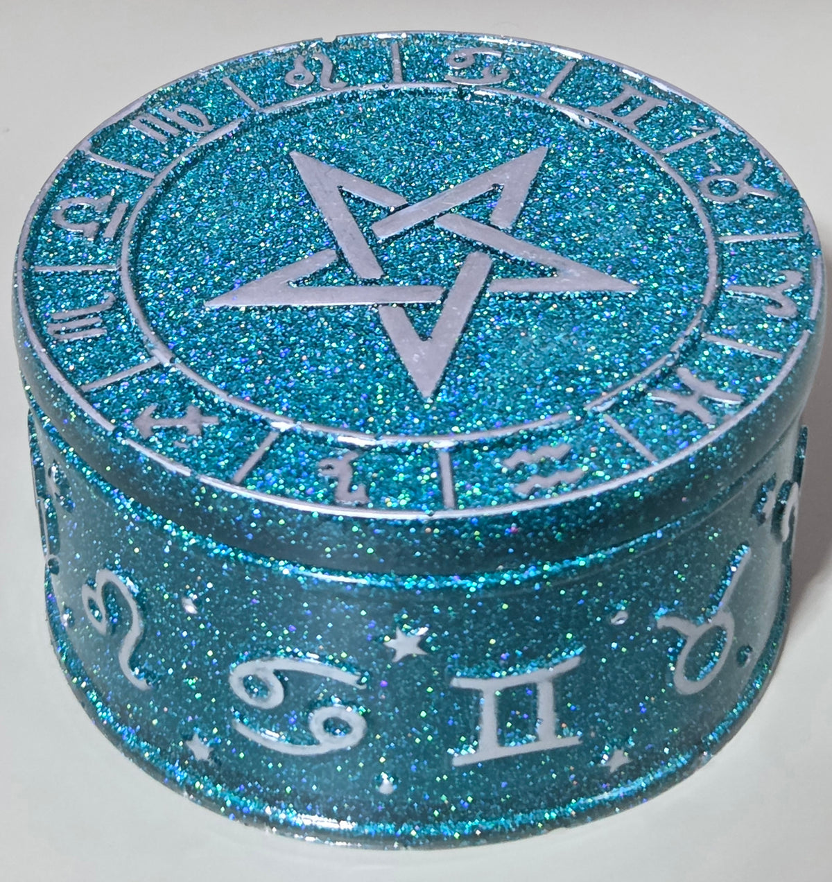 Handcrafted Epoxy Resin Celestial Astrology Jar - Gothic Home Decor & Storage