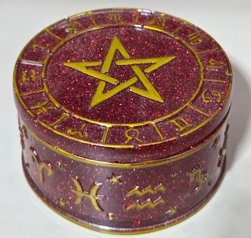 Handcrafted Epoxy Resin Celestial Astrology Jar - Gothic Home Decor & Storage