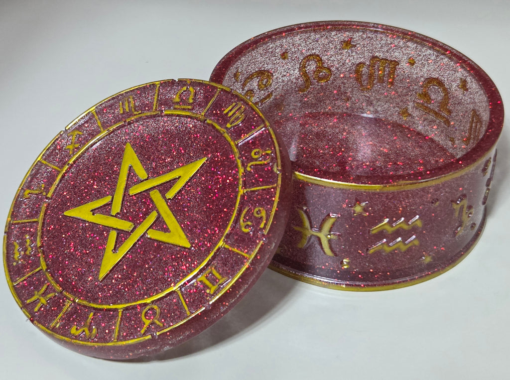 Handcrafted Epoxy Resin Celestial Astrology Jar - Gothic Home Decor & Storage