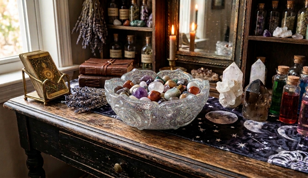 Handcrafted Epoxy Resin Decorative Bowl - Gothic Home Decor