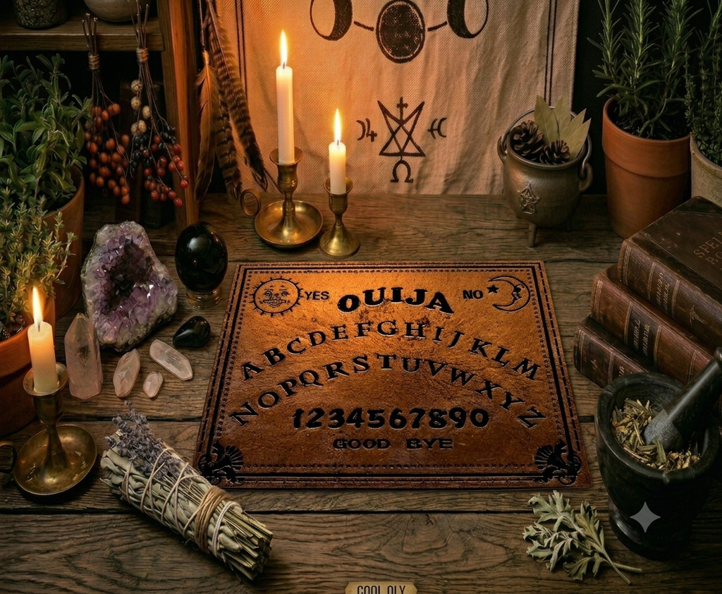 Handcrafted Epoxy Resin Ouija Board Set with Planchette - Gothic Home Decor