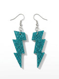 Handcrafted Epoxy Resin Lightning Bolt Earrings - Gothic Wearable Art