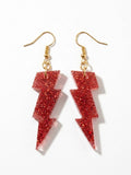 Handcrafted Epoxy Resin Lightning Bolt Earrings - Gothic Wearable Art