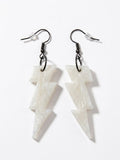 Handcrafted Epoxy Resin Lightning Bolt Earrings - Gothic Wearable Art
