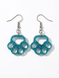Handcrafted Epoxy Resin Paw Print Earrings - Gothic Wearable Art