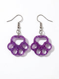 Handcrafted Epoxy Resin Paw Print Earrings - Gothic Wearable Art