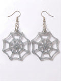 Handcrafted Epoxy Resin Spiderweb Earrings - Gothic Wearable Art