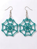 Handcrafted Epoxy Resin Spiderweb Earrings - Gothic Wearable Art