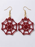 Handcrafted Epoxy Resin Spiderweb Earrings - Gothic Wearable Art