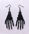 Handcrafted Epoxy Resin Skeleton Hand Earrings - Gothic Wearable Art