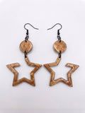 Handcrafted Epoxy Resin Star Earrings - Gothic Wearable Art