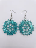 Handcrafted Epoxy Resin Snowflake Earrings - Gothic Wearable Art