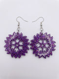 Handcrafted Epoxy Resin Snowflake Earrings - Gothic Wearable Art