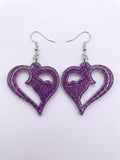 Handcrafted Epoxy Resin Stag Heart Earrings - Gothic Wearable Art