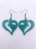 Handcrafted Epoxy Resin Stag Heart Earrings - Gothic Wearable Art