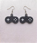 Handcrafted Epoxy Resin Super Nintendo Controller Earrings - Gothic Wearable Art