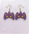 Handcrafted Epoxy Resin Playstation Controller Earrings - Gothic Wearable Art