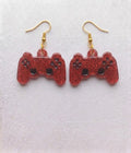 Handcrafted Epoxy Resin Playstation Controller Earrings - Gothic Wearable Art