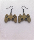 Handcrafted Epoxy Resin Playstation Controller Earrings - Gothic Wearable Art
