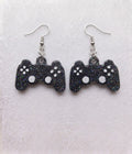 Handcrafted Epoxy Resin Playstation Controller Earrings - Gothic Wearable Art