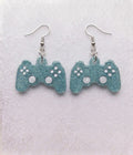 Handcrafted Epoxy Resin Playstation Controller Earrings - Gothic Wearable Art