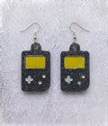 Discounted Imperfection! Handcrafted Epoxy Resin Game Boy Earrings - Gothic Wearable Art