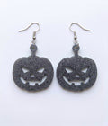 Handcrafted Epoxy Resin Jack-o-Lantern Earrings - Gothic Wearable Art