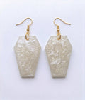 Handcrafted Epoxy Resin Coffin Earrings - Gothic Wearable Art