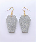 Handcrafted Epoxy Resin Coffin Earrings - Gothic Wearable Art