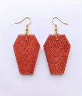 Handcrafted Epoxy Resin Coffin Earrings - Gothic Wearable Art