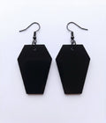 Handcrafted Epoxy Resin Coffin Earrings - Gothic Wearable Art