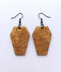 Handcrafted Epoxy Resin Coffin Earrings - Gothic Wearable Art