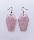 Handcrafted Epoxy Resin Coffin Earrings - Gothic Wearable Art