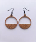 Handcrafted Epoxy Resin Half Circle Earrings - Gothic Wearable Art