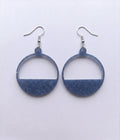 Handcrafted Epoxy Resin Half Circle Earrings - Gothic Wearable Art