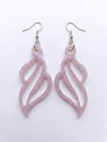 Handcrafted Epoxy Resin Abstract Curves Earrings - Gothic Wearable Art