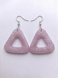 Handcrafted Epoxy Resin Geometric Triangle Earrings - Gothic Wearable Art