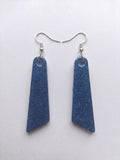 Handcrafted Epoxy Resin Tapered Trapezoid Earrings - Gothic Wearable Art